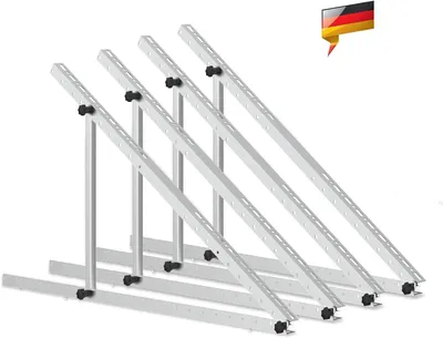 Produktbild von 2 Paar 114 cm Solarpanel Halterung Flachdach Solarmodul Balkonkraftwerk Halterung für Dachhalterungen, Pv Modul Solarmodule