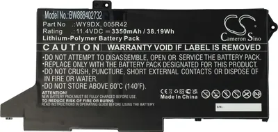 Produktbild von vhbw Akku Ersatz für Dell 005R42, WY9DX für Notebook (3350 mAh, 11,4 V, Li-Polymer)