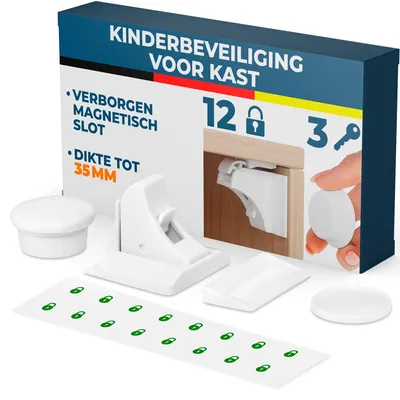 Productafbeelding van Hoffenbach Magnetische Kindveiligheidsloten - Set van 12 met Sleutels