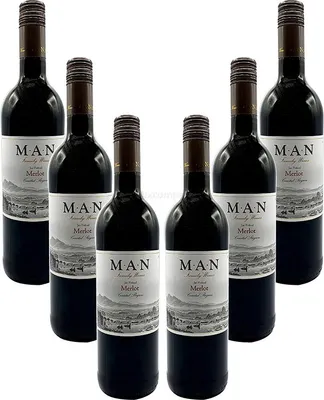 Produktbild von MAN Rotwein - 6er Set - 6x 0,75L (14% Vol) - Jan Fiskaal Merlot - Südafrika- [Enthält Sulfite]