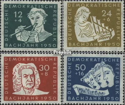 Produktbild von Briefmarken DDR 1950 Mi 256-259 (kompl.Ausg.) gestempelt 200.Todestag von Bach