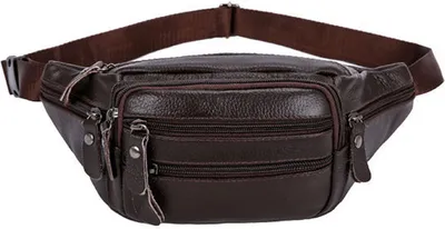 Produktbild von MODFU Leder Bauchtasche Hüfttasche Gürteltasche Damen Herren Braun