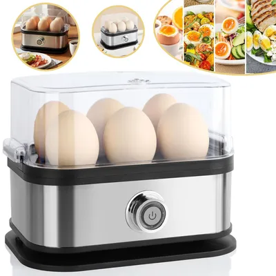 Produktbild von Eierkocher, Dampfgarer, bis zu 6 Eier, Familiengröße Egg Cooker, Leicht zu reinigen Egg Boiler