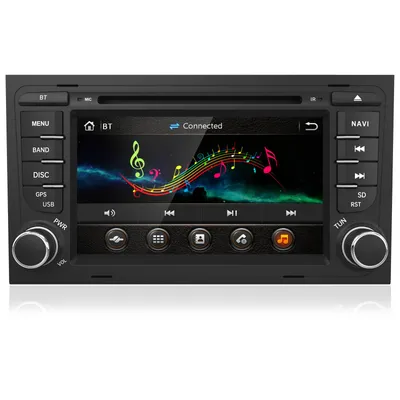Obrázok produktu pre 7-palcové HD 2Din autorádio vhodné pre modely Audi A4 B6 B7 8E S4 RS4 (ročníky 2000-2009) s GPS navigáciou, Bluetooth, CD/DVD prehrávačom, podporou rádia DAB+ a ovládaním z volantu (SWC) a FM rádiom