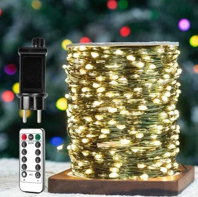Produktbild von LED-Lichterkette mit Fernbedienung, Wasserfest, Grün, für Außen-Indoor, Terrasse, Garten, Haus