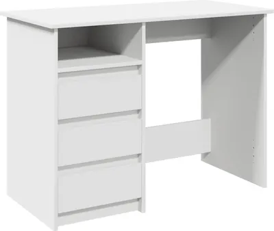 Image de Bureau blanc 102x50x75 cm bois composite