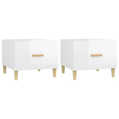 Produktbild von vidaXL Couchtische 2 Stk. Hochglanz-Weiß 50x50x40 cm Holzwerkstoff