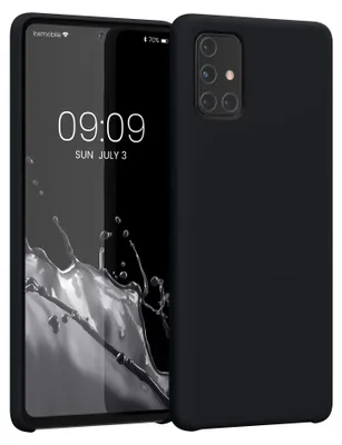 Produktbild von kwmobile Handyhülle für Samsung Galaxy A71 Hülle - Case Silikon - Kabelloses Laden - Schutzhülle Cover in Heidelbeerblau