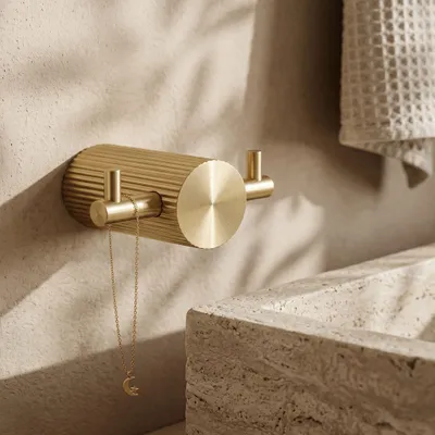 Image de Rea Patère De Salle De Bain 64104a Solo Brush Gold