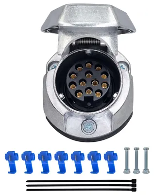 Obrázok produktu pre Konektor prívesného vozidla, 13-pólový, kovový, vodotesný, pre 12 V a 24 V
