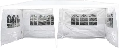 Produktbild von Festzelt Pavillon mit Stahlrahmen 3 x 6 m inkl. Seitenwände Weiß Garten Party