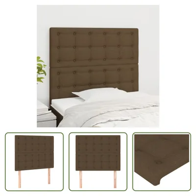 Produktbild von The Living Store Kopfteile 2 Stk. Dunkelbraun 100x5x78/88 cm Stoff