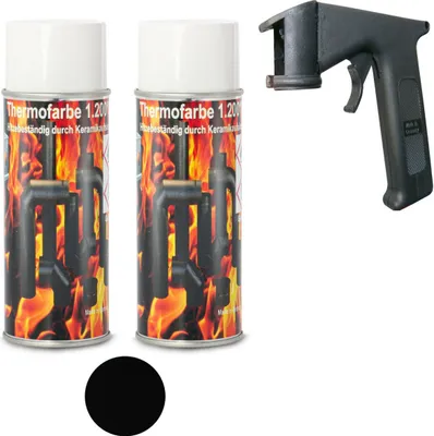 Immagine prodotto di Vernice per forno 1200 °C vernice speciale per forno vernice termica nera spray con manico in bomboletta spray