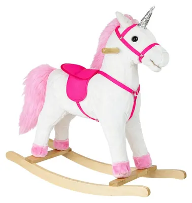 Produktbild von Leantoys Schaukelndes Einhorn weißer Ton bewegend 74cm