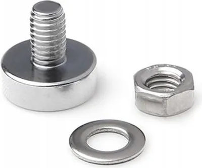 Zdjęcie produktu dla Uchwyt Magnetyczny gwint zewnętrzny 13x12,5 M5 nakrętka+podkładka 5 sztuk