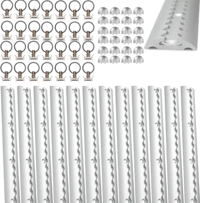 Produktbild von Yakimz Zurrschiene halbrund 12x1 Meter mit Zurröse, Ladungssicherung Set Endkappen Endfitting