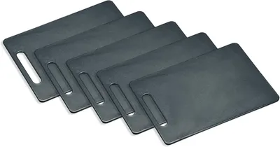 Produktbild von Kesper 30474 - 5er Set Schneidebrett aus Kunststoff, grau 29 x 19,5 x 0,5 cm