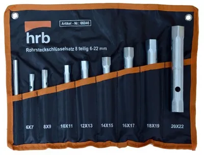Produktbild von Rohrsteckschlüssel Satz 8-tlg. Rohrschlüssel 6-22mm Steckschlüssel