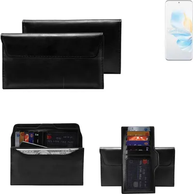 Produktbild von K-S-Trade Handy Hülle kompatibel mit Honor 100 Schutz Hülle Tasche Schutz Case Handytasche Kunstleder schwarz, 1x