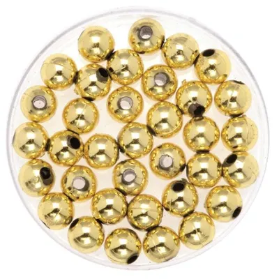 Produktbild von Glorex Deko Perlen 6 mm 75 g, goldfarben
