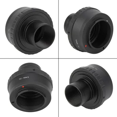 Productafbeelding van Solidchoice - T-ring adapter - T2-M4/3 - Verstelbare camera hoek - Zwart - Telescoop adapter - Geschikt voor M4/3 camera - 49 mm