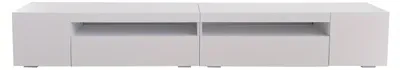 Obrázek produktu pro TV nábytek - TV skříňka - Komoda pod televizi - Skříňka na televizi - Multimediální nábytek - Moderní design - Bílá, lesklá deska, 240 cm