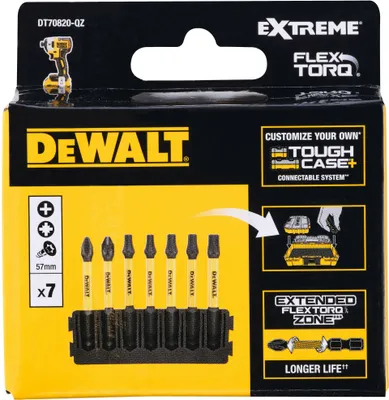 Imagen del producto de Soporte DeWalt de 57 mm para 7 brocas + juego de brocas DT70820