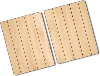 Produktbild von Tulup Glas Herdabdeckplatte - 2x40x52 cm - Glaskeramikkochfeld-Abdeckung Spritzschutz Glasabdeckplatte Kochplattenabdeckung und Schneidebrett - Zweiteilig - Sonstige - Holz - Beige