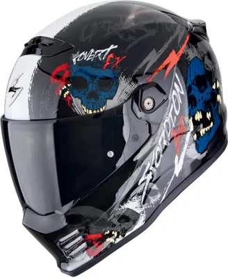 Zdjęcie produktu dla Kask Scorpion Covert FX Skullz, czarny/szary/czerwony, S (55/56)