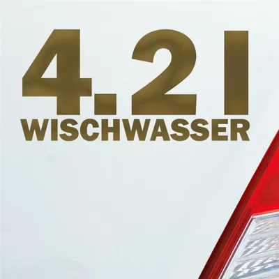 Produktbild von Auto Aufkleber 4,2 l Wischwasser Liter Tuning 15x7 cm Gold Sticker Heckscheibenaufkleber