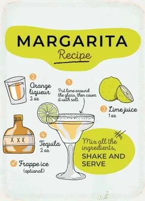 Produktbild von vianmo Holzschild 40x30 cm Margarita Recipe orange lime Essen Trinken