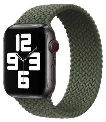 Produktbild von Apple Geflochtenes Solo-Armband für die Apple Watch | 44/45/46/49 mm – Größe 9 – Inverness Green