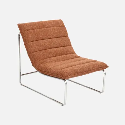 Produktbild von sweeek - Sessel mit verchromtem Gestell und Chenille-Stoff - Terrakotta
