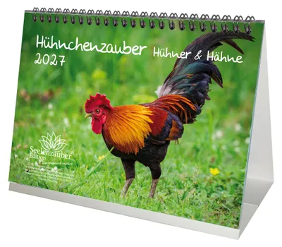 Produktbild von Hünchenzauber Hühner und Hähne DIN A5 Kalender 2027 - Seelenzauber