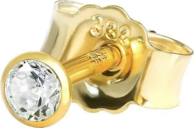 Produktbild von Einzel Winzige Ohrstecker 2,0mm Gelbgold 333 8 Karat Gold Ohrring Zirkona Weiß