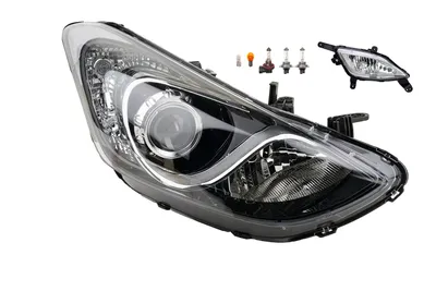 Obrázek produktu pro Světlomety vhodné pro Hyundai i30, výrobní období 11/2011 - 03/2015, typ žárovky H7, včetně mlhovky a žárovky. Čísla dílů: 92102A6020, 92202A6010. Výrobce: Johns