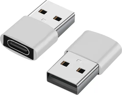 Produktbild von INF 2er-Pack USB-C-auf-USB-Adapter für Datenübertragung und Aufladen Silber