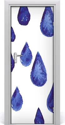 Produktbild von Tulup Türaufkleber 75x205 cm Dekorative Aufkleber Selbstklebend Wasserdichte Tapete Abnehmbar Schlafzimmer Wohnzimmer Wohnkultur - blauer Tropfen