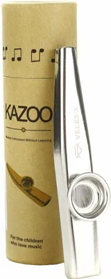 Produktbild von Silber Metall Kazoo Musikinstrument mit tragbarem Koffer für Gitarre und Ukulele