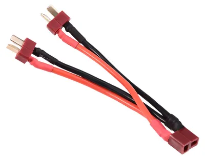 Immagine prodotto di Connettore a T Lipo RC Batteria Adattatore parallelo 1 presa a 2 connettori Cavo 14AWG