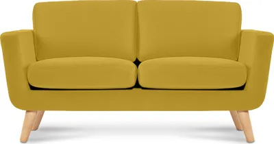 Produktbild von KONSIMO Sofa 2-Sitzer mit Armlehnen "TAGIO", Gelb, Velourstoff, Scandinavian, 153x80x84cm