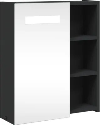 Produktbild von vidaXL Spiegelschrank mit LED-Beleuchtung Schwarz 45x13x52 cm