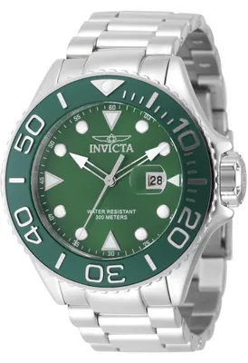 Produktbild von Invicta Pro Diver 49638 Herrenuhr - Quarzwerk - Edelstahl mit grünem Zifferblatt - 52 mm