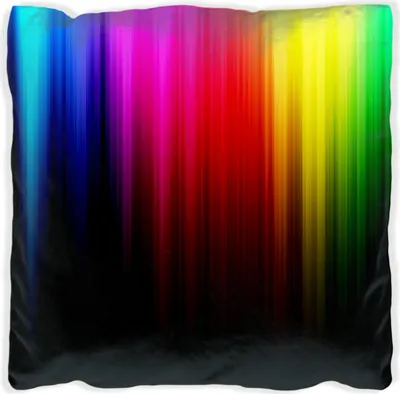 Produktbild von Wallario Premium Kissen, weiche Oberfläche, mit Motiv Bunte Regenbogenstreifen auf Schwarz, Größe: 40 x 40 cm, mit weißer Rückseite