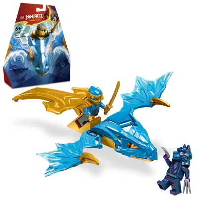 Image de LEGO NINJAGO Nya Rising Dragon Attack, jouet à construire, set pour garçons et filles, enfants à partir de 6 ans, avec la minifigure Nya ninja et le katana, idée cadeau d'anniversaire, 71802