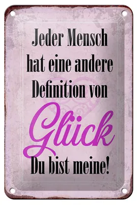 Produktbild von Blechschild Spruch 12x18cm Glück du bis meine Schild