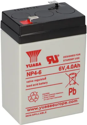 Zdjęcie produktu dla Yuasa Blei-Akku NP4-6 Pb 6V/4Ah Faston 4.8