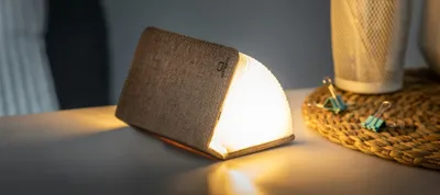 Produktbild von Skladacie svetlo "Smart Book" mini, hnedá látka - Gingko