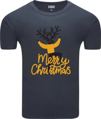 Produktbild von Diarbo Herren Weihnachts-T-Shirt Weihnachtsgeschenk Weihnachtshirsch Dunkelgrau Gr.S
