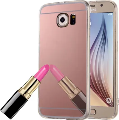 Produktbild von Samsung Galaxy S6 Edge Handy Hülle Spiegel Mirror Soft-Case Schutz-Cover Rose Gold